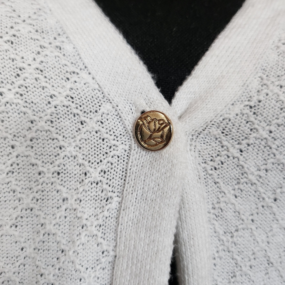 Draper James White Cardigan Sweater - Picture 2 of 3